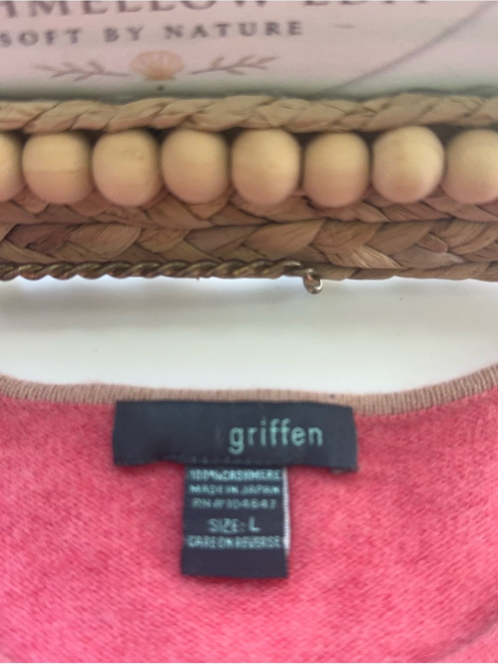 πΊ Griffen 100% Cashmere Short Sleeve Sweater β’ Pink Raspberry Tea β’ L πΊβπ - Picture 5 of 7